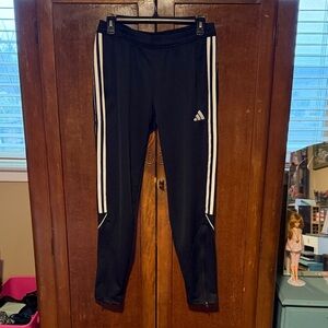Adidas Women's Black Leggings with White Stripes